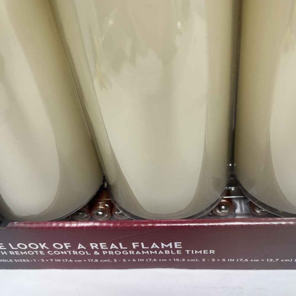 MIRAGE 5 LED Wax Candles with Remote & Timers 20 Duracell Batteries, New Sealed - Picture 3 of 5
